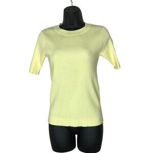 Judith & Charles Butter Yellow Ribbed Light Weight Knit Top Size S
